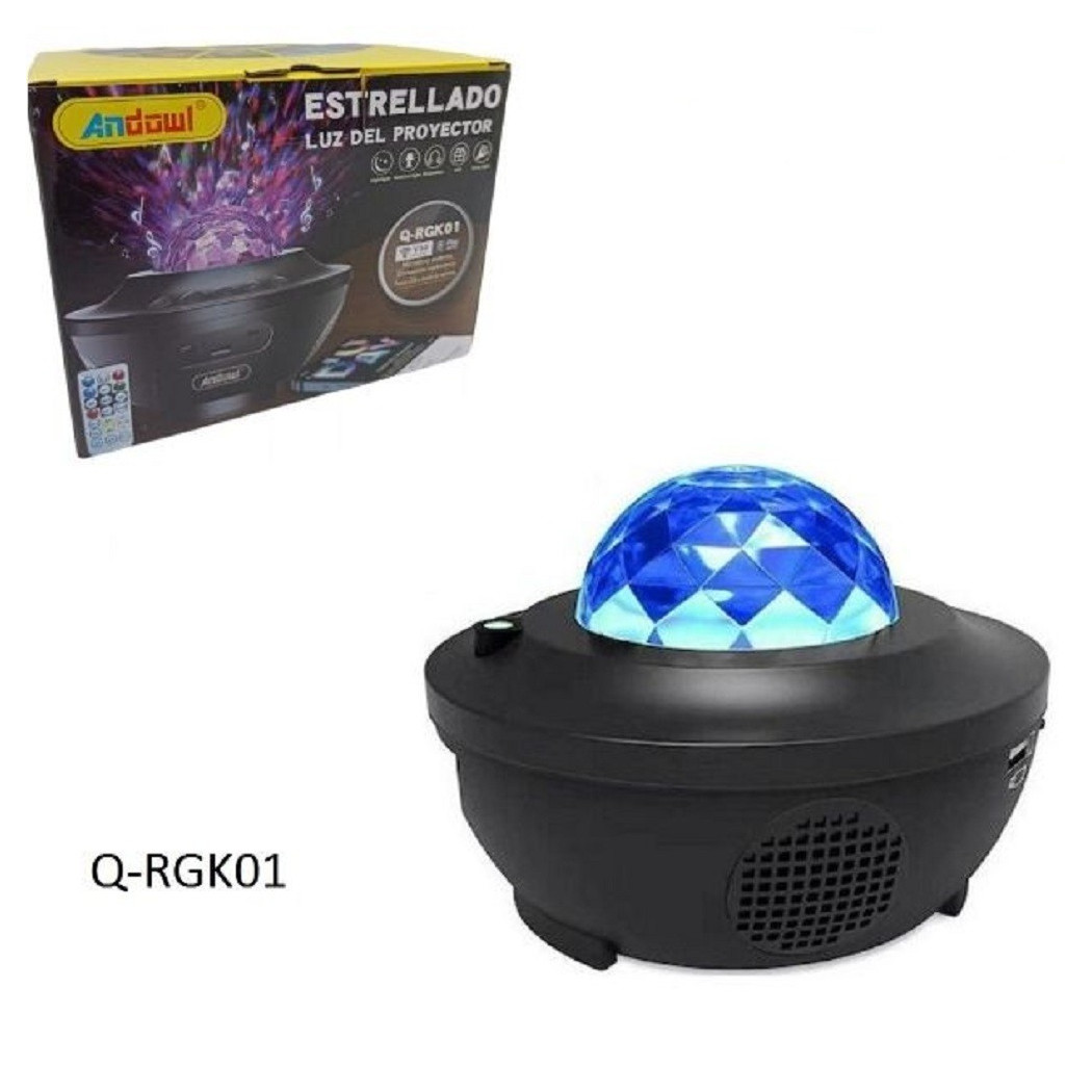 foto del prodotto trade shop proiettore per altoparlanti wireless ricaricabile portatile q rgk01 starry galaxy 
