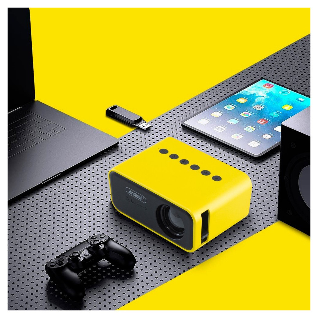 foto del prodotto trade shop proiettore portatile mini ultra hd con telecomando compatibile con android e ios 