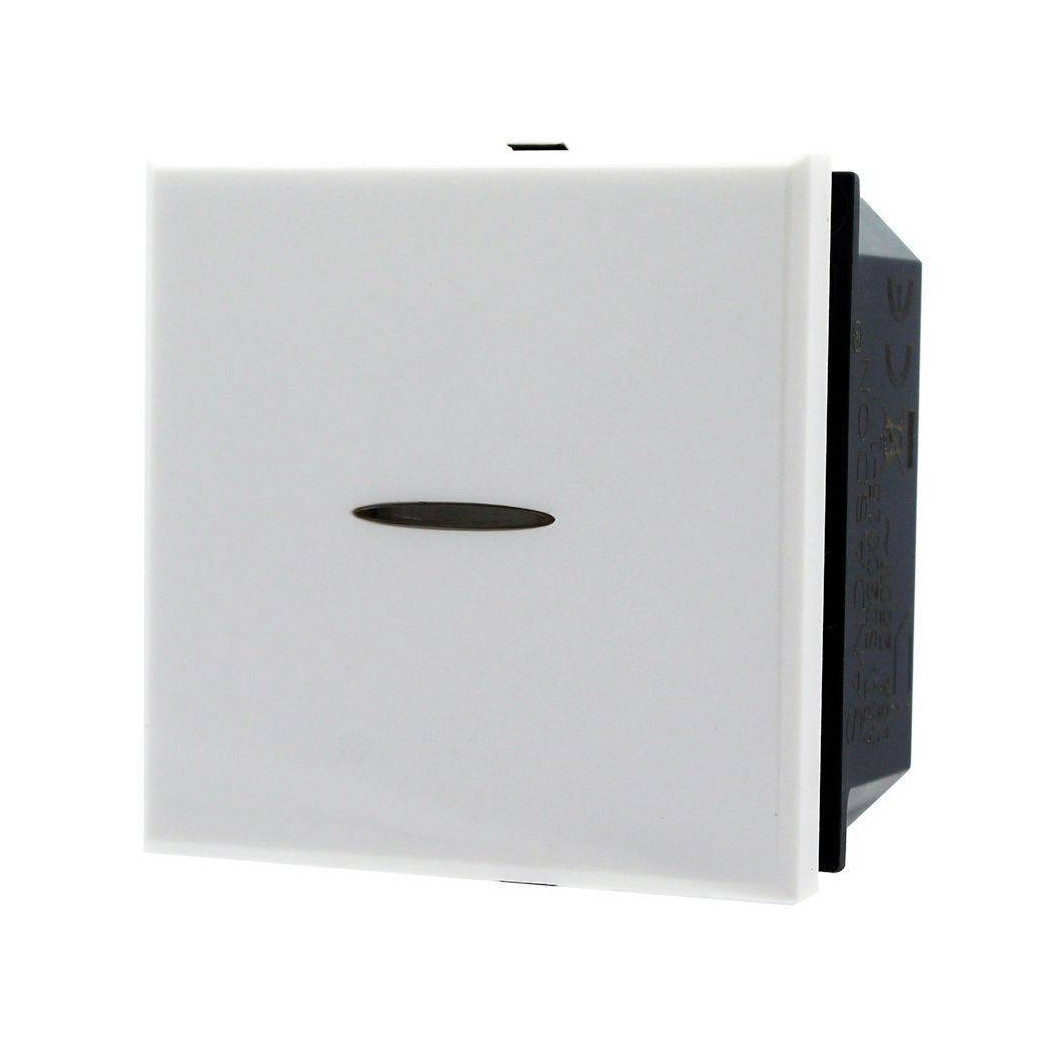 foto del prodotto trade shop pulsante assiale 1p 2m 16a colore bianco compatibile bticino axolute 