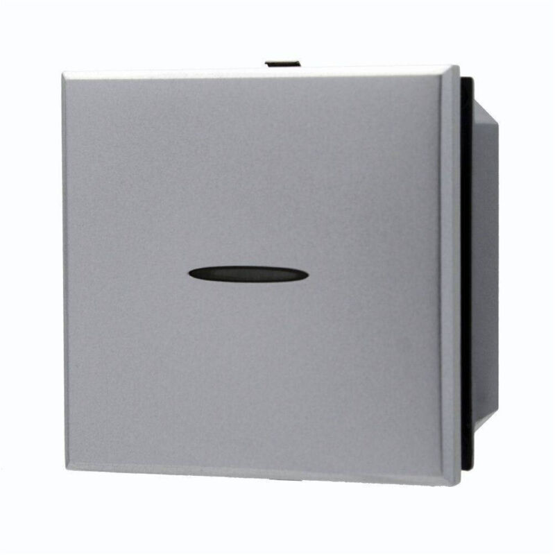 foto del prodotto trade shop pulsante assiale 1p 2m 16a colore silver compatibile bticino axolute 