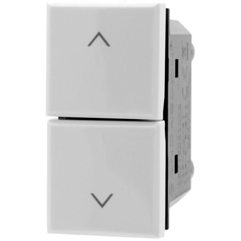 foto del prodotto trade shop pulsante doppio saliscendi 1p 1p bianco compatibile con bticino axolute 