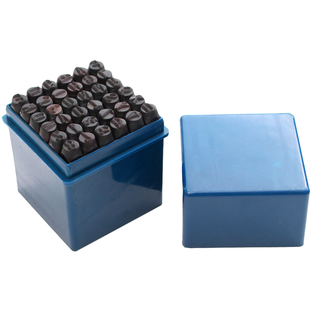 foto del prodotto trade shop punzoni alfanumerici per marcatura lettere numeri simboli amp 36 pezzi da 3mm 