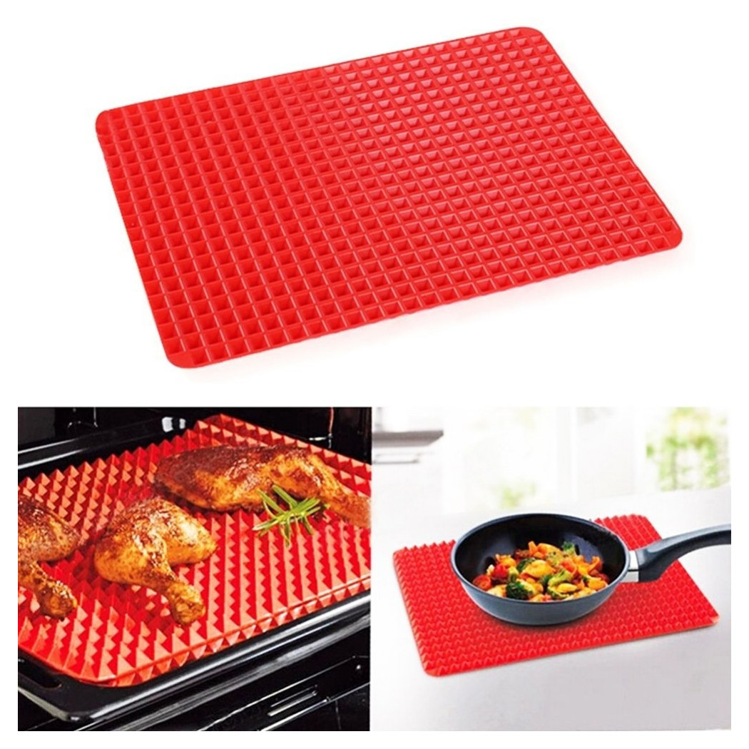 foto del prodotto trade shop pyramid pan tappeto in silicone forno microonde antiaderente teglia scola grassi 
