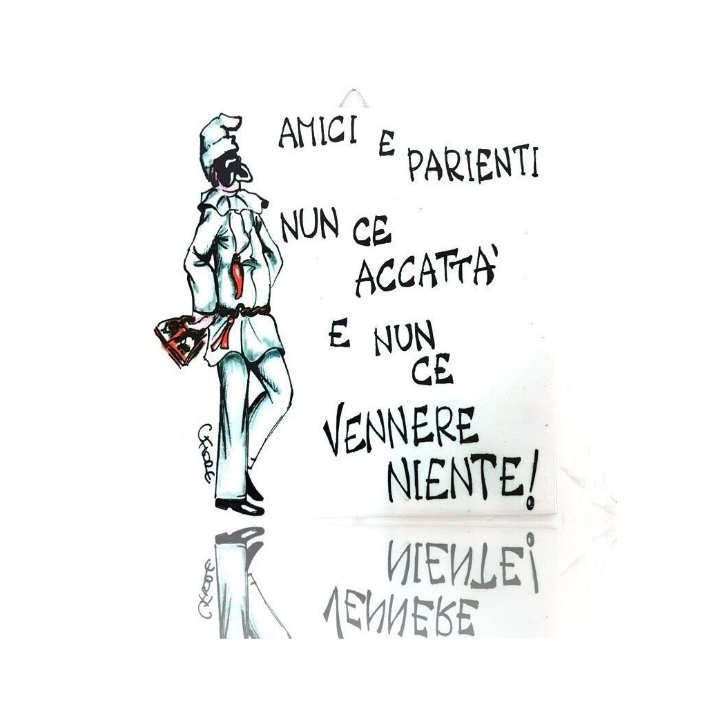 foto del prodotto trade shop quadretto piastrella decorativa porta fortuna ceramica amici e parienti nun 