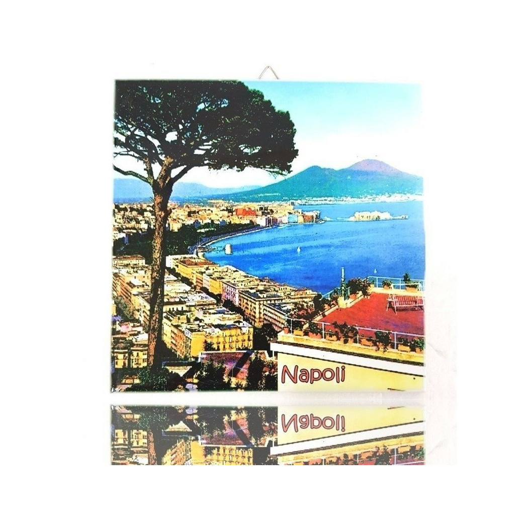 foto del prodotto trade shop quadretto piastrella decorativa porta fortuna ceramica cartolina napoli 