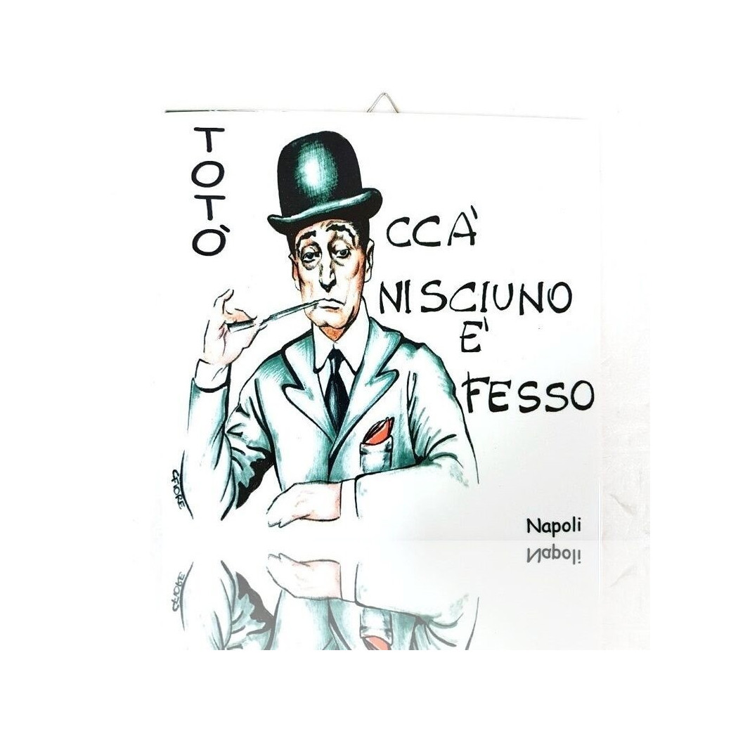 foto del prodotto trade shop quadretto piastrella decorativa porta fortuna ceramica cca 39 nisciun fess 