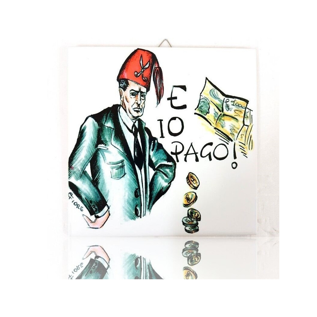 foto del prodotto trade shop quadretto piastrella decorativa porta fortuna ceramica e io pago 