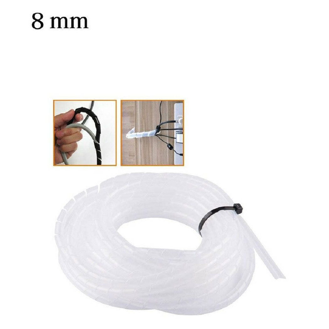 foto del prodotto trade shop raccogli cavo spiralato organizer fili e cavi elettrici 5 metri varie misure 8 mm 
