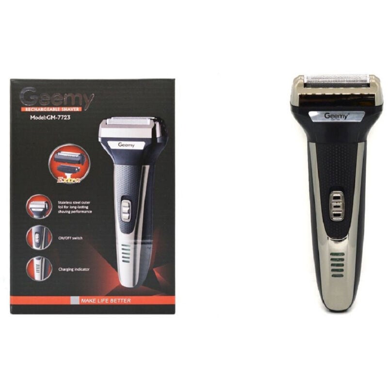 foto del prodotto trade shop rasoio elettrico regolabarba rasatura viso rifinitore batteria senza fili gm7723 