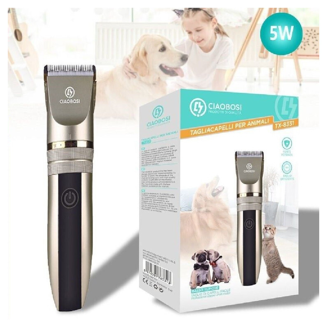 foto del prodotto trade shop rasoio tosatrice tagliacapelli peli per animali domestici cani gatti 5 w tx 8331 