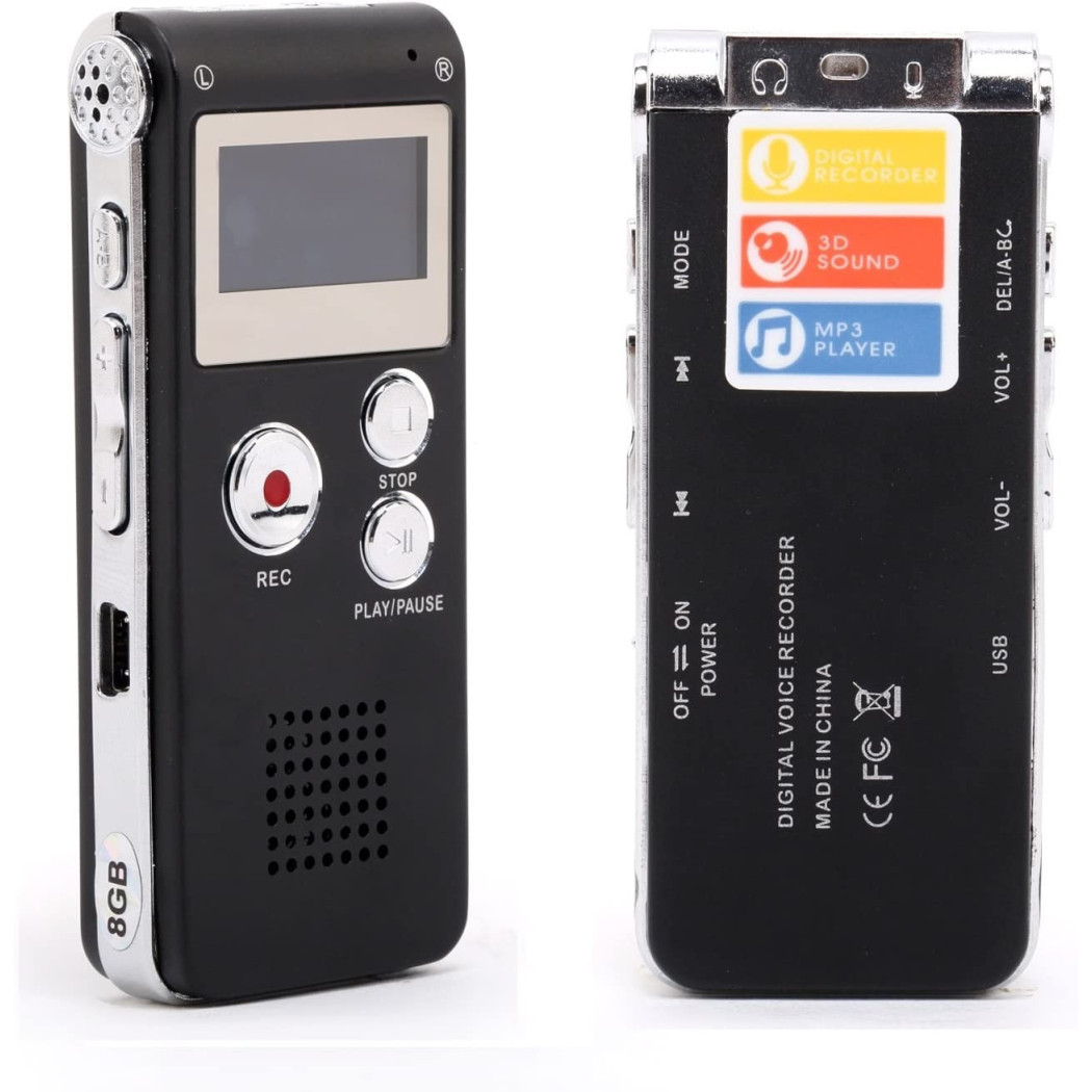 foto del prodotto trade shop registratore vocale digitale professionale 8 gb schermo lcd funzione mp3 q ly77 