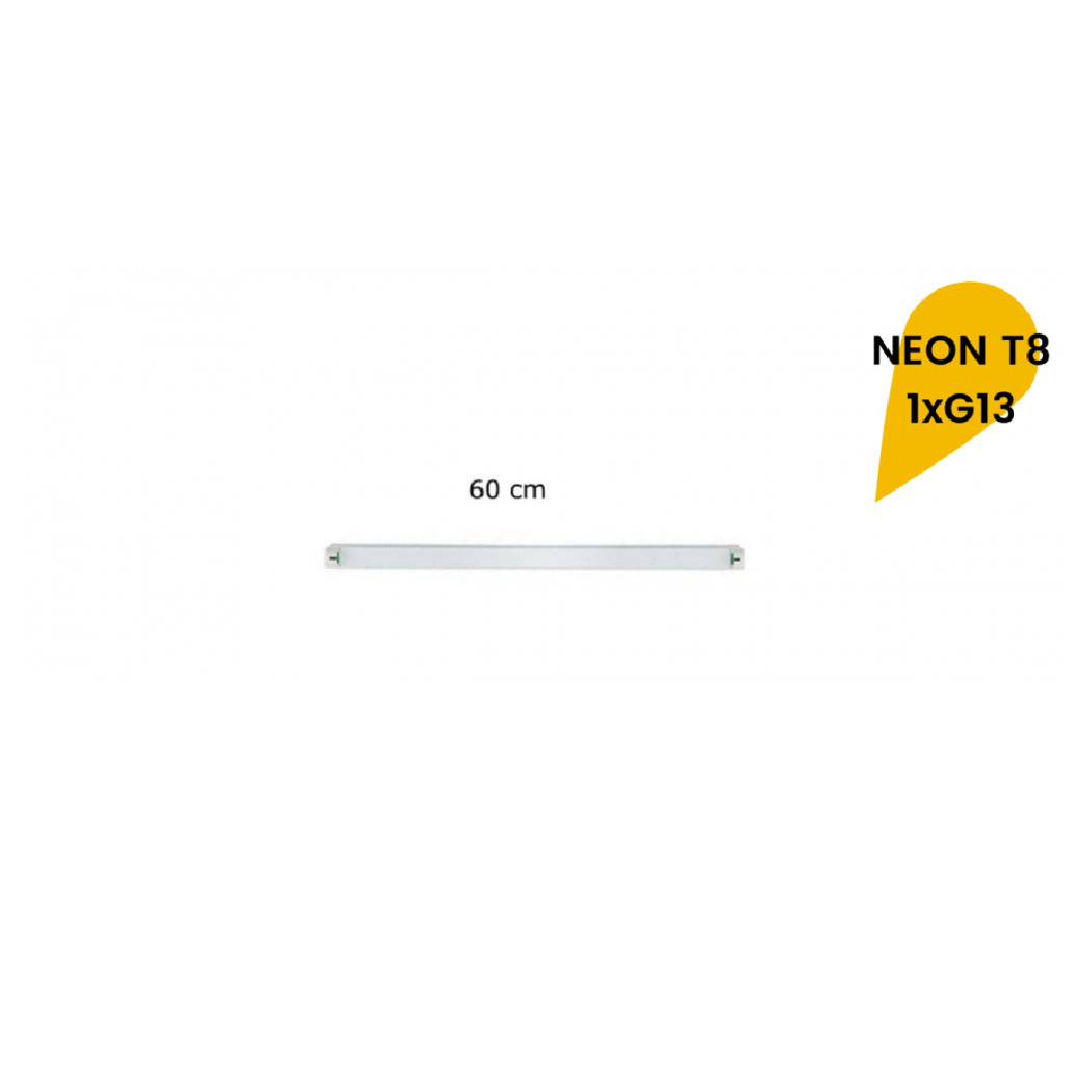 foto del prodotto trade shop reglette plafoniera neon led t8 da interno tubo g13 60 cm parete soffitto t8 60a 