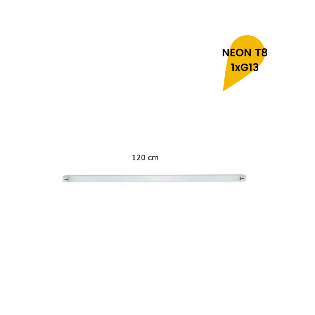 foto del prodotto trade shop reglette plafoniera neon led t8 interno tubo g13 120 cm parete soffitto t8 120a 