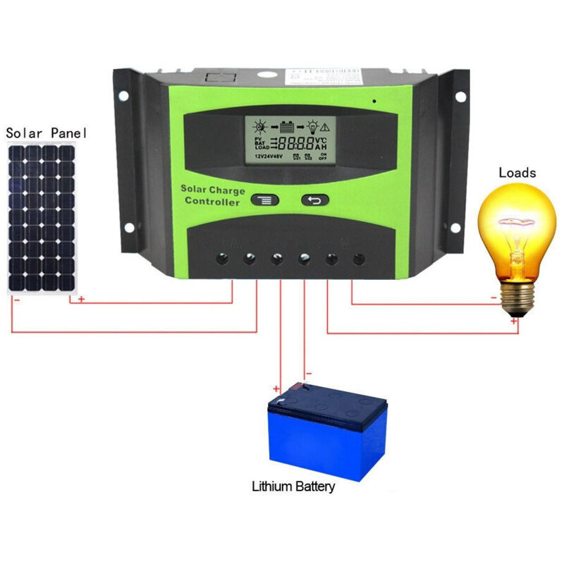 foto del prodotto trade shop regolatore di carica per pannello solare 12v 24v 10 20 30 40a ampere controller 40 ampere 