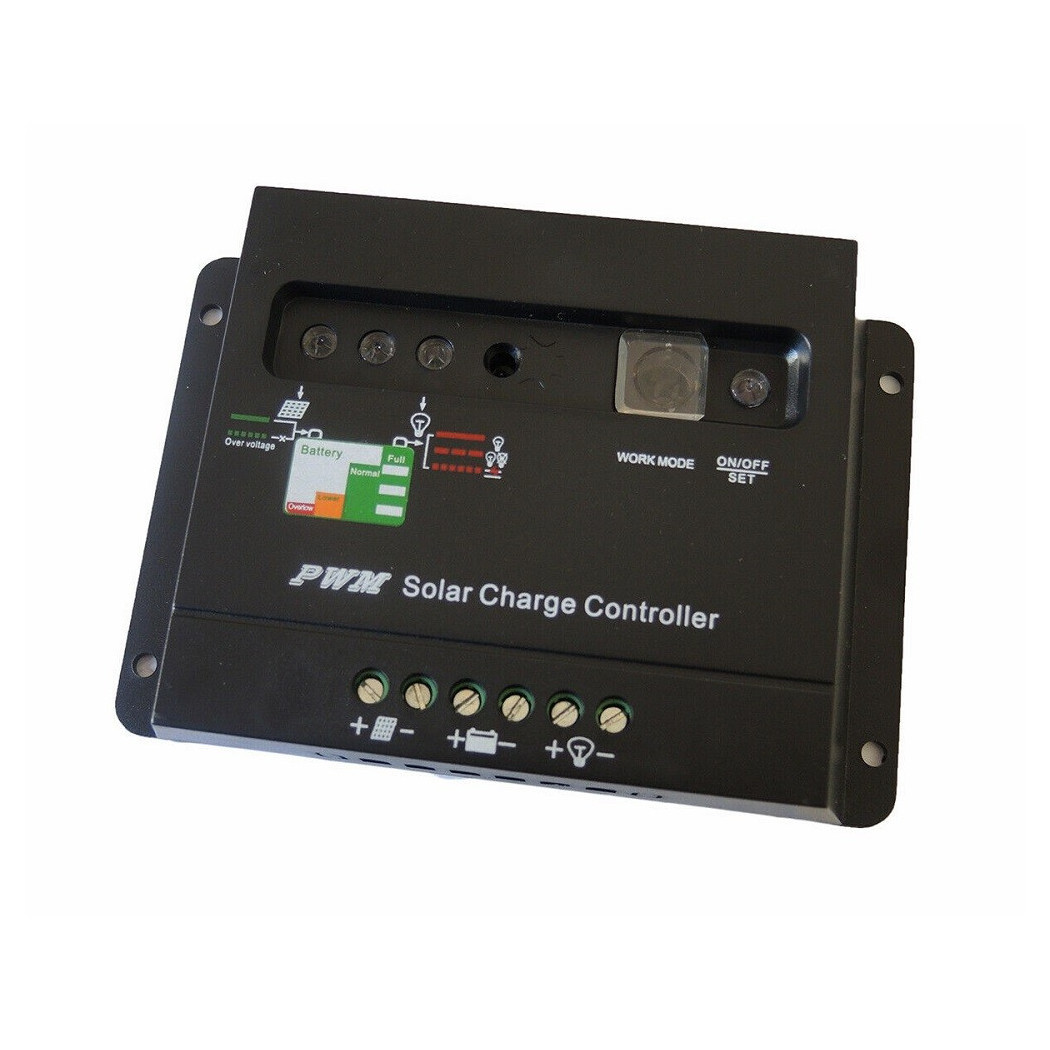 foto del prodotto trade shop regolatore di carica solare fotovoltaico 20a led 12v 24v per pannello solare 