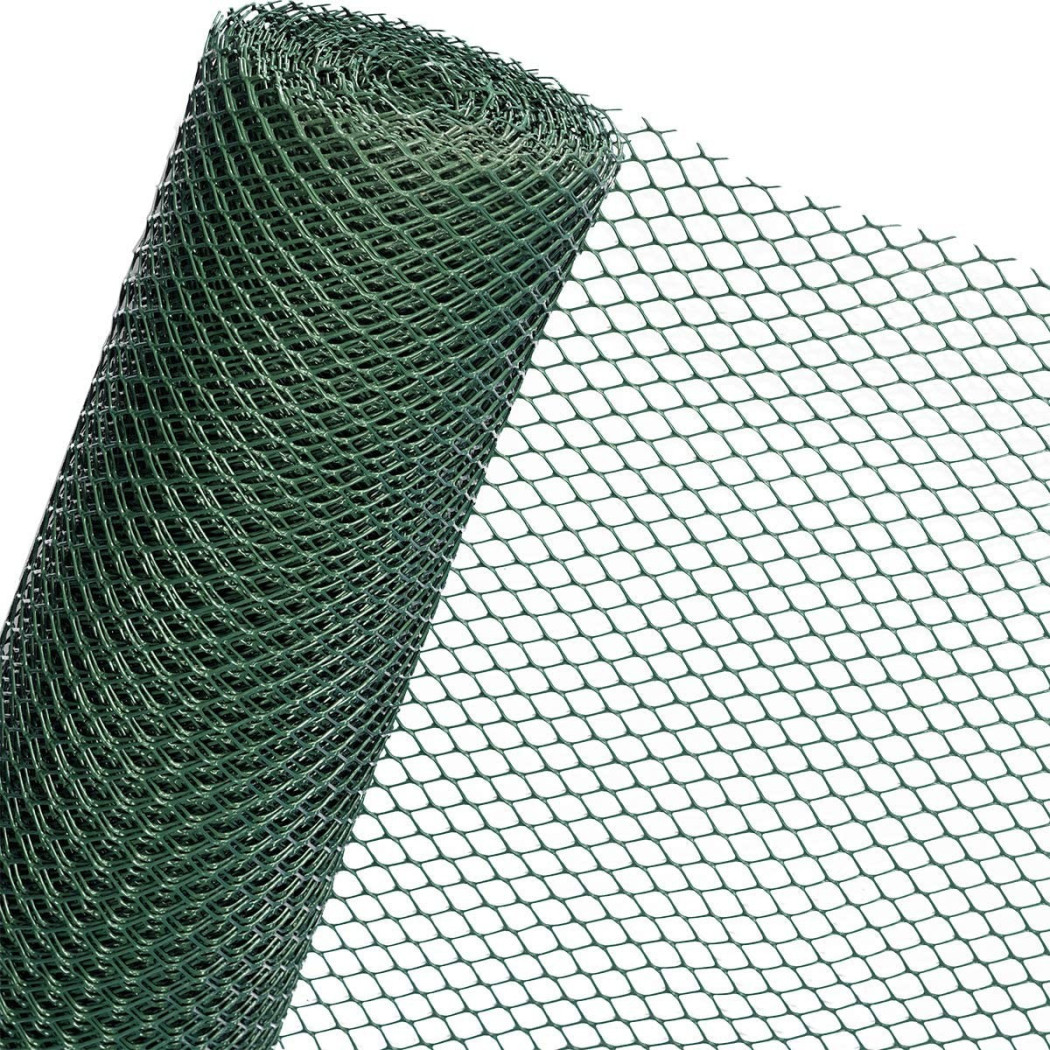 foto del prodotto trade shop rete di rinforzo per giardino verde 1 x 5 mt in plastica maglia 13mm recinsione 
