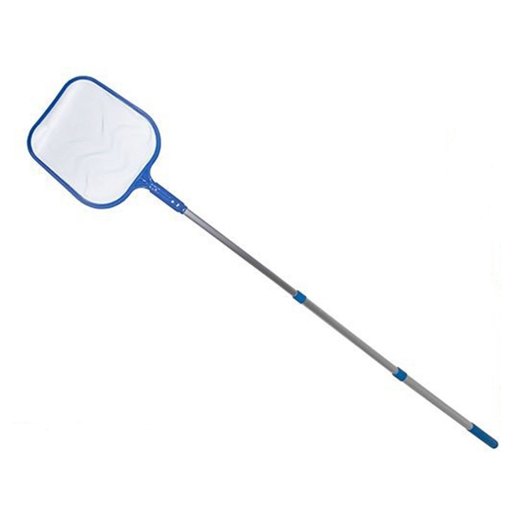 foto del prodotto trade shop retino per piscina con manico estensibile 185x30cm strumento pulizia foglie 017544 