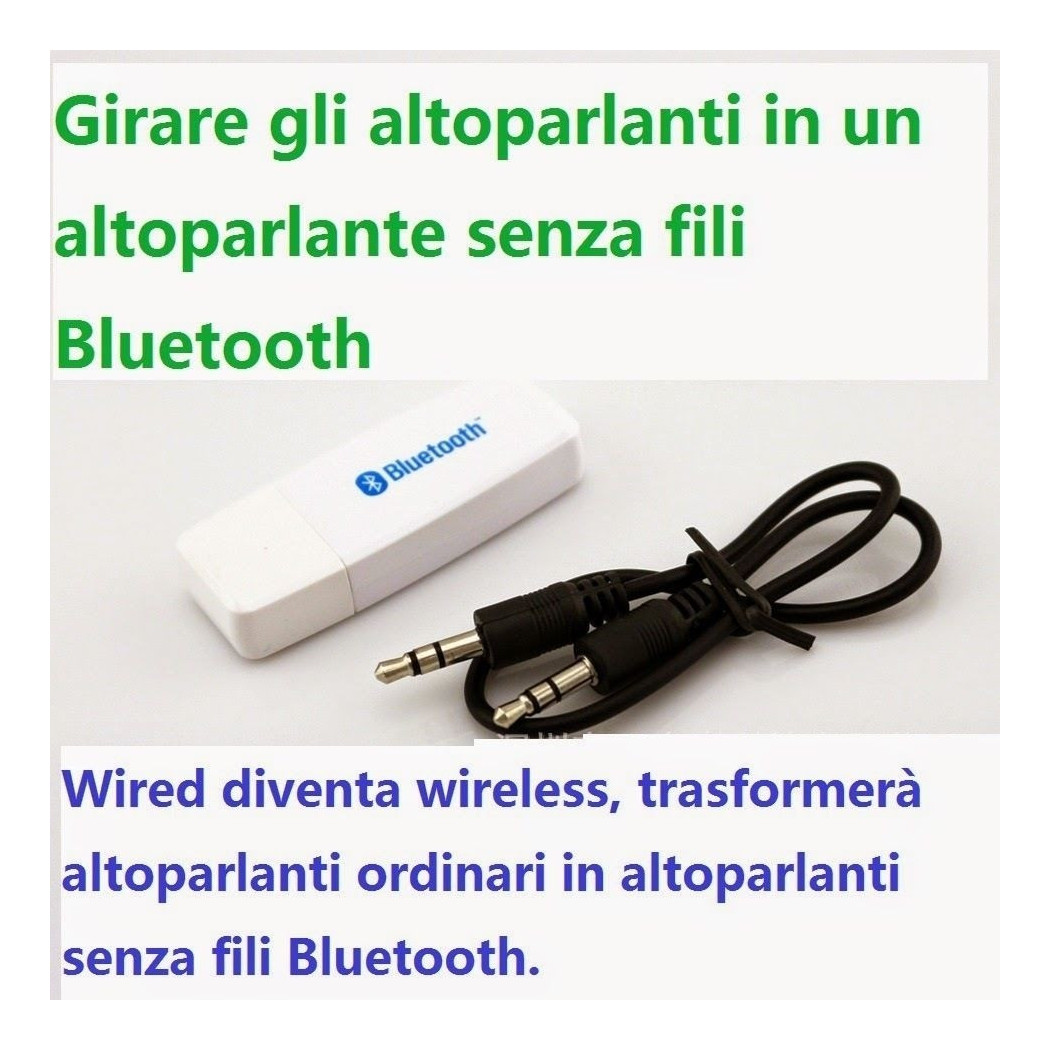foto del prodotto trade shop ricevitore audio musica wireless bluetooth usb stereo per smartphone tablet e pc 
