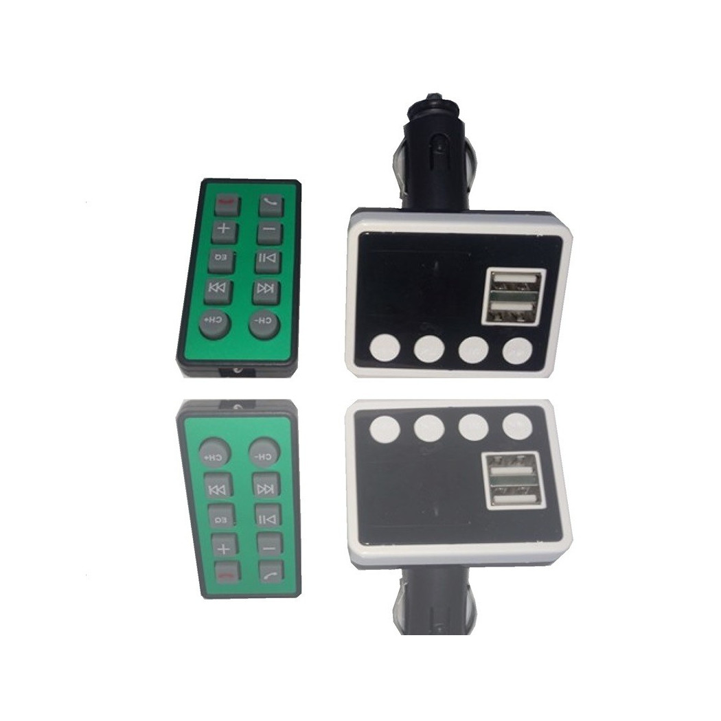 foto del prodotto trade shop ricevitore modulatore 3in1 a642 audio bluetooth 2 usb 1200ma batterie smartphone 