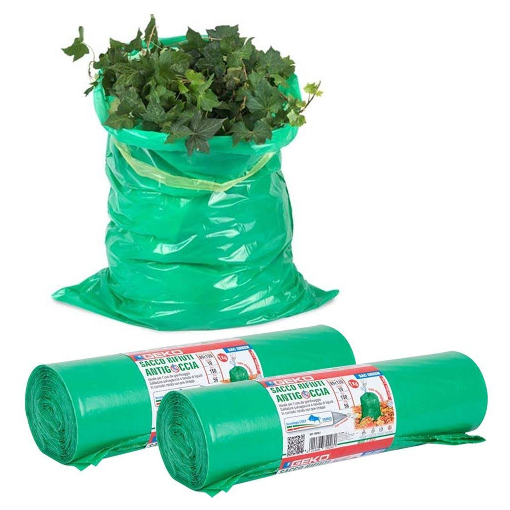 foto del prodotto trade shop rotoli sacchetti spazzatura sacco giardinaggio 150lt 80x120cm con laccetti 20pz 