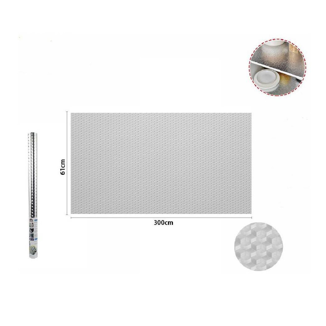 foto del prodotto trade shop rotolo adesivo alluminio 61cmx3mt per cassetti mobili armadi parati cucina 70502 
