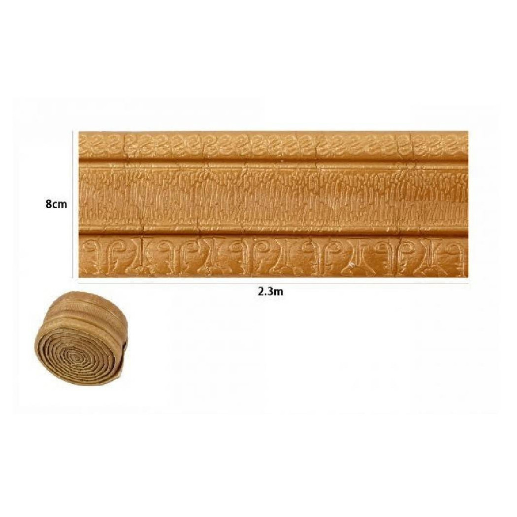 foto del prodotto trade shop rotolo carta adesiva per parati mobili greca stampa 3d bronzo 8cm x 2.3mt 69223 