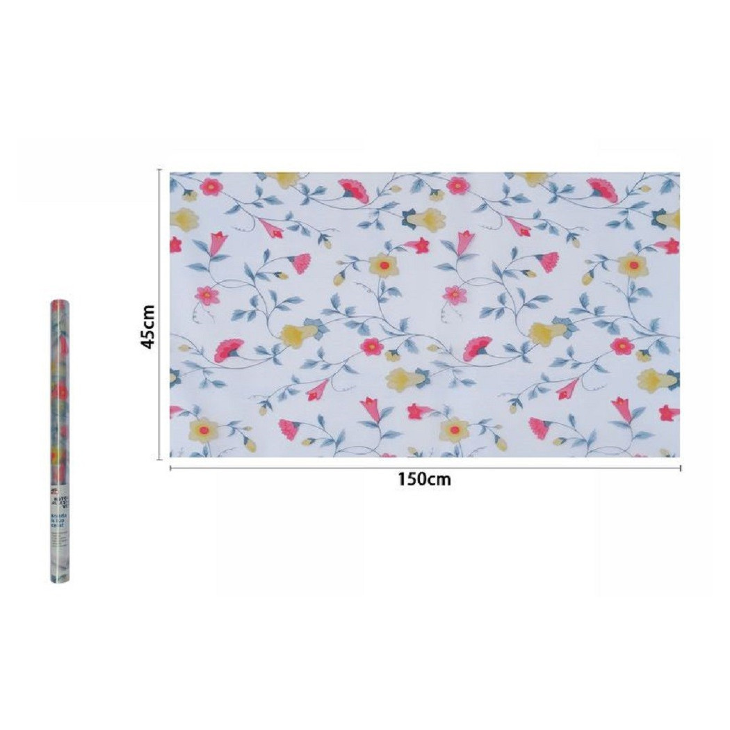 foto del prodotto trade shop rotolo pellicola adesiva per parete effetto floreale 45x150 cm parati casa 71293 