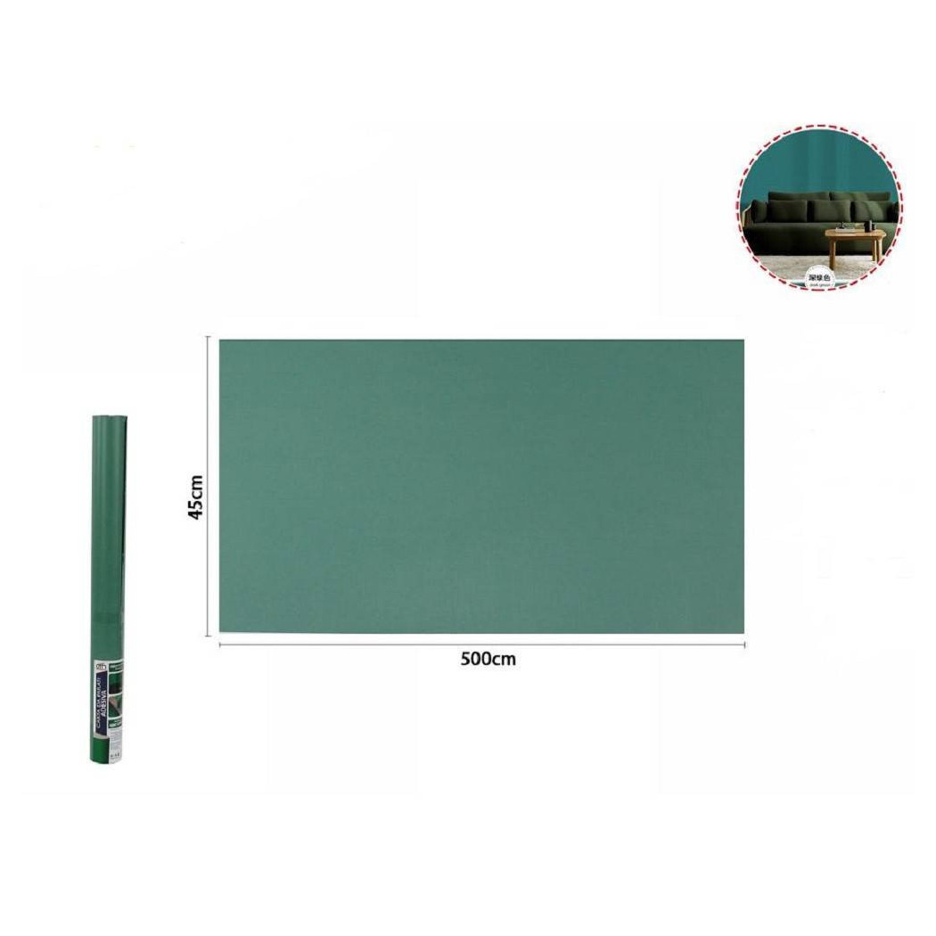 foto del prodotto trade shop rotolo pellicola adesiva verde scuro 45cm x 5mt per mobili carta da parati 71114 