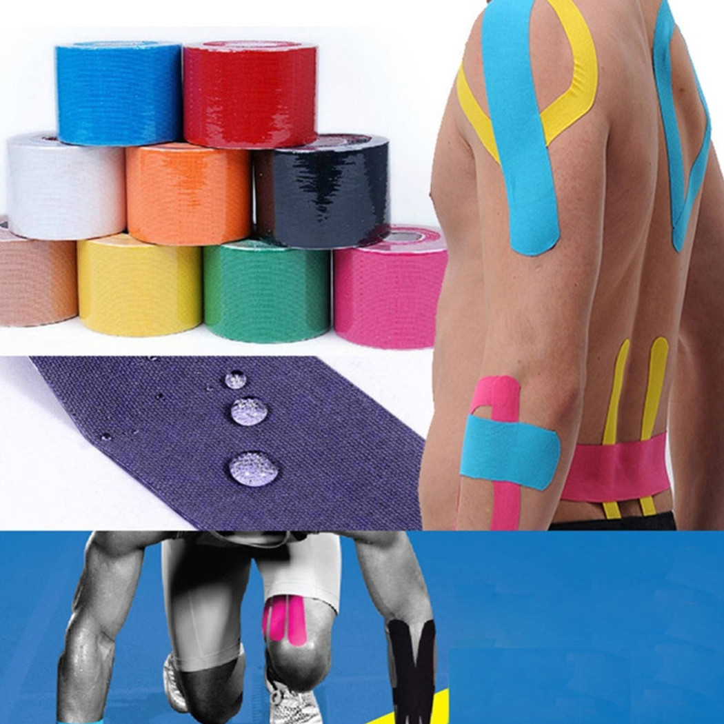 foto del prodotto trade shop rotolo tape kinesiologia kinesio nastro elastico per supporto muscolare sport 