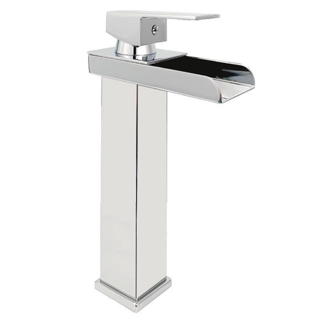 foto del prodotto trade shop rubinetto bagno design moderno a cascata miscelatore monocomando alto cromato 