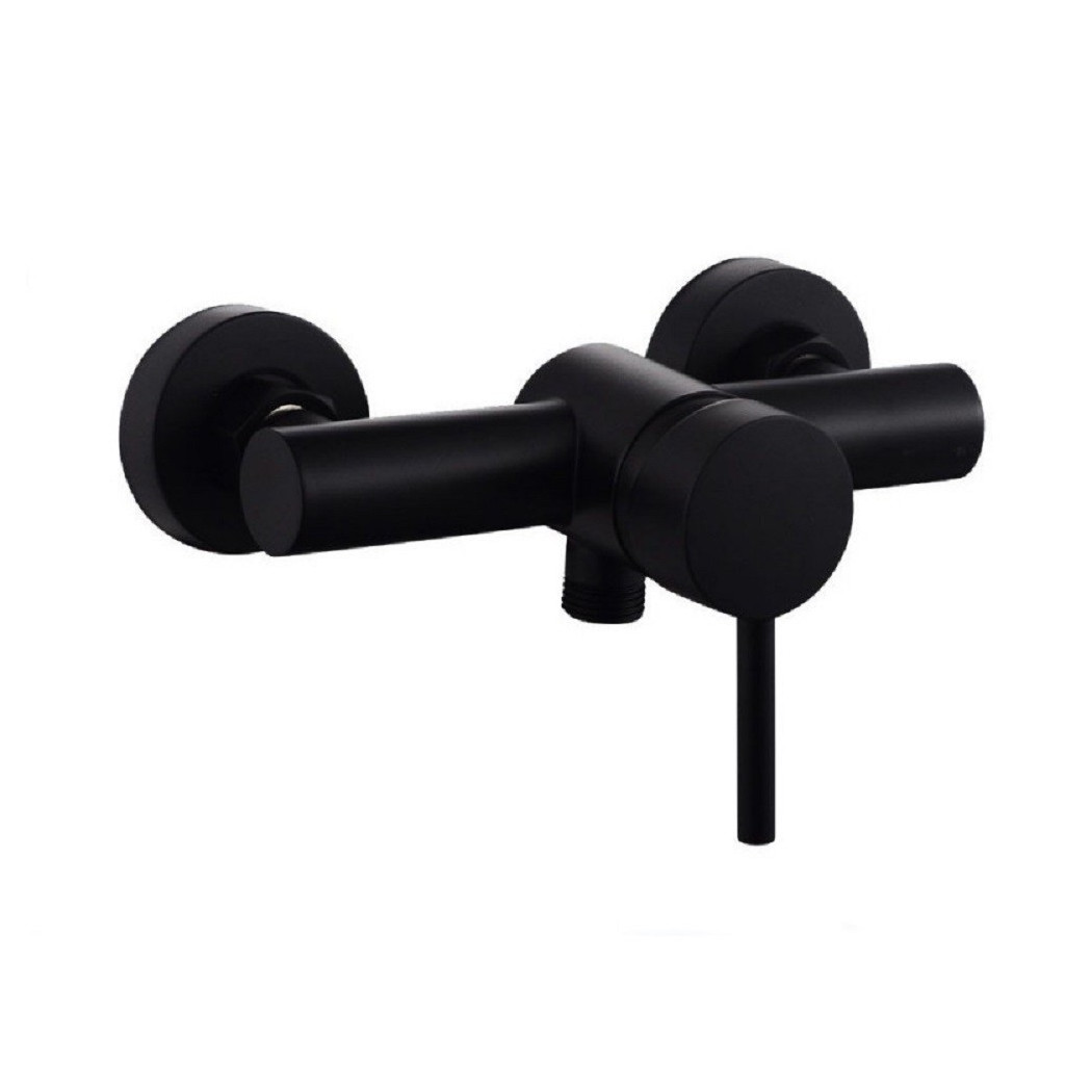 foto del prodotto trade shop rubinetto bagno moderno nero opaco miscelatore orientabile cabina doccia 87394 
