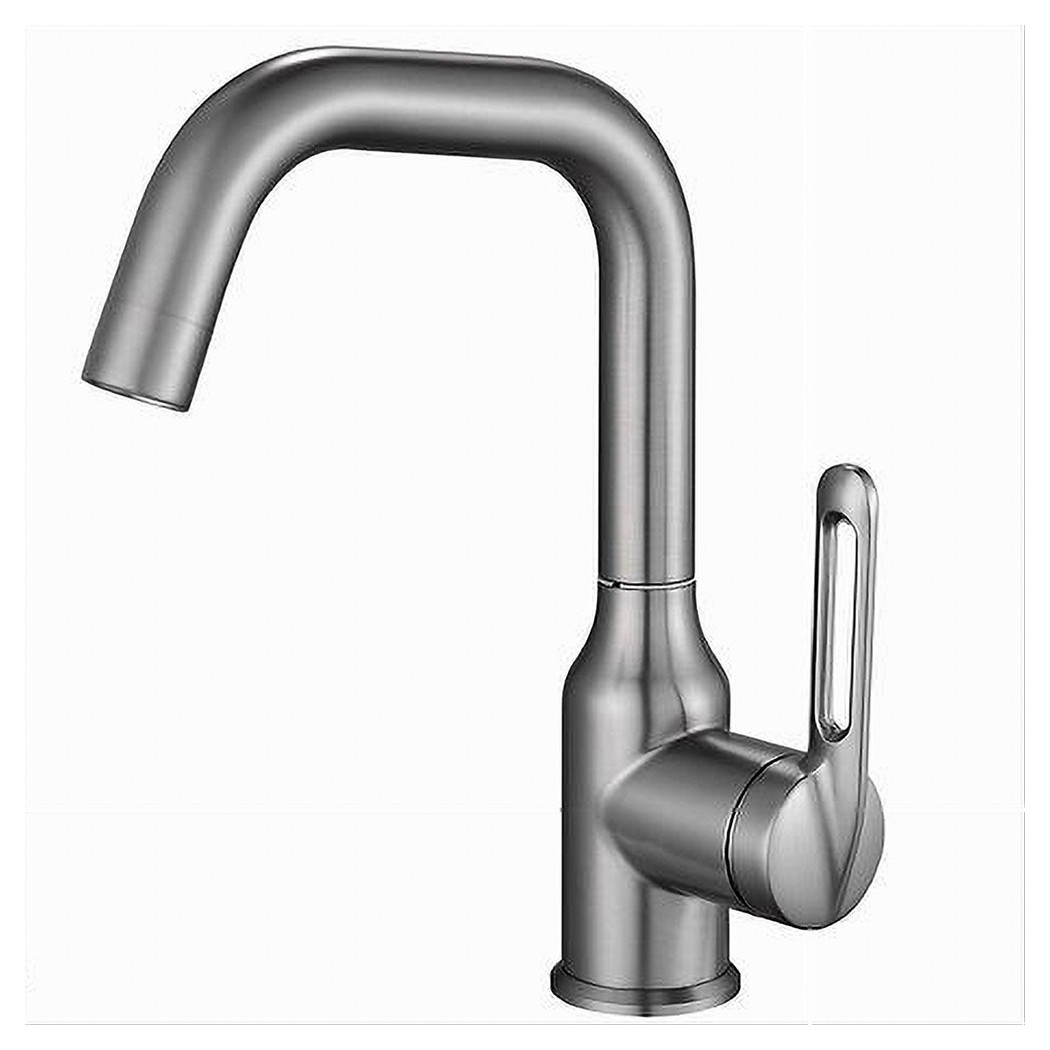 foto del prodotto trade shop rubinetto cucina monocomando miscelatore girevole lavello satinato silver 87259 