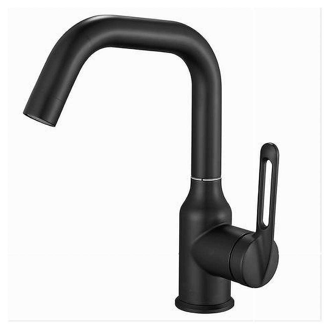 foto del prodotto trade shop rubinetto da cucina monocomando miscelatore girevole lavello nero satinato 87258 