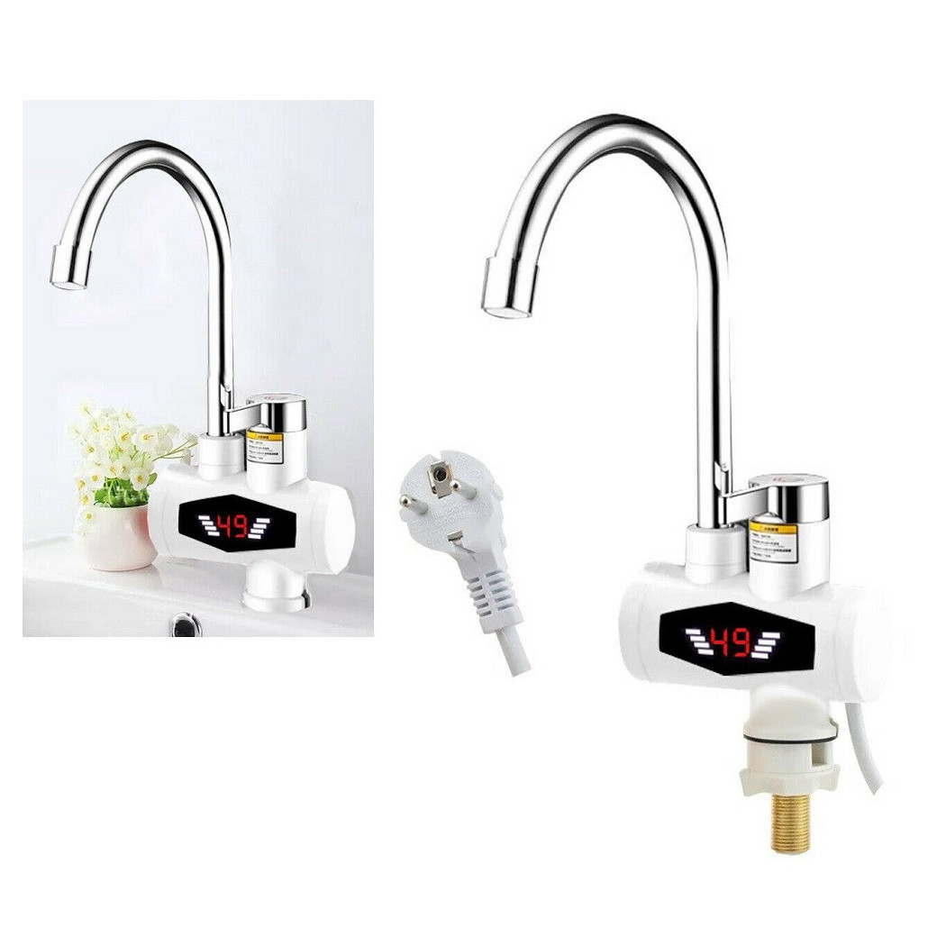 foto del prodotto trade shop rubinetto miscelatore elettrico spina caldaia acqua calda con display rx 007 