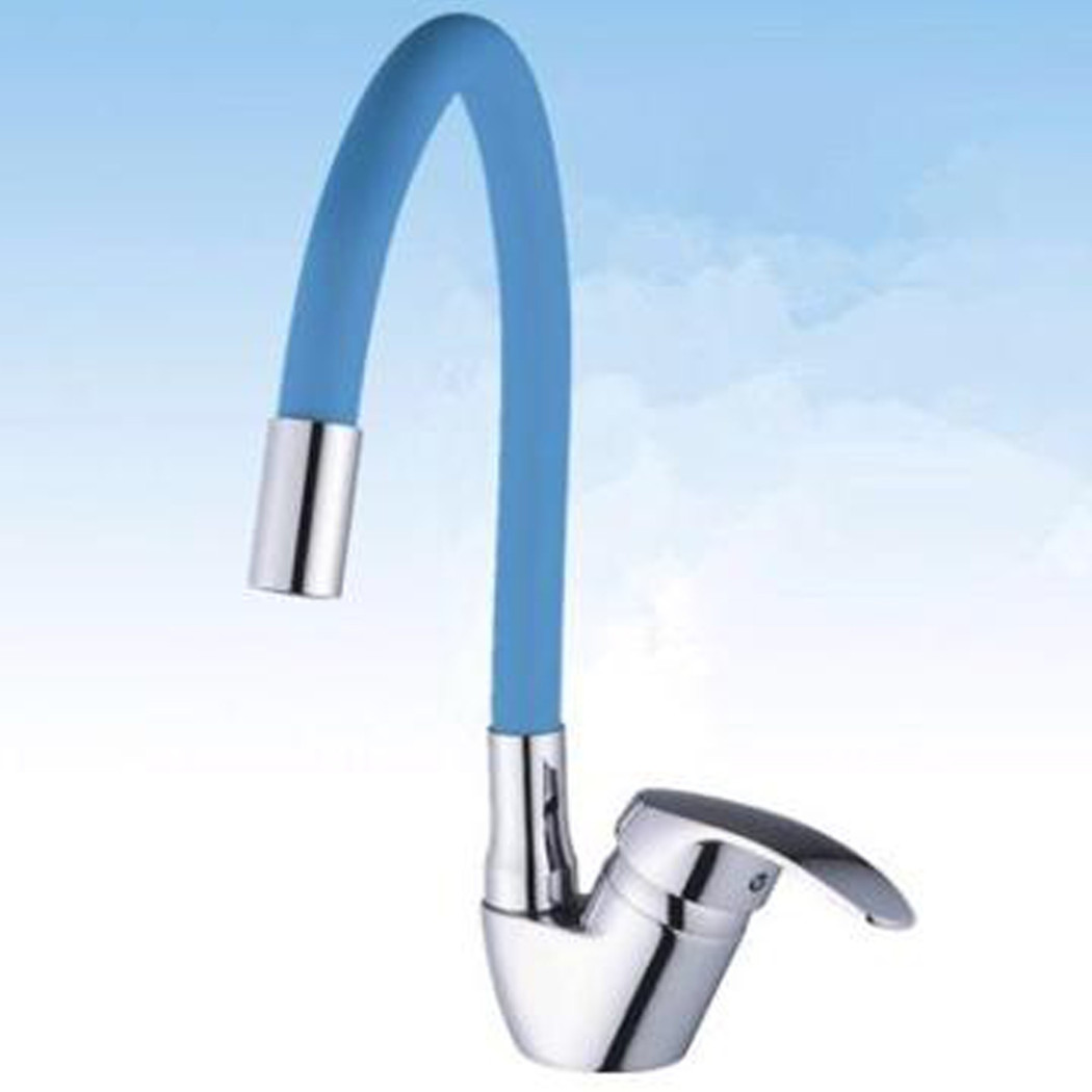 foto del prodotto trade shop rubinetto miscelatore girevole per lavandino lavello cucina colore canna blu 