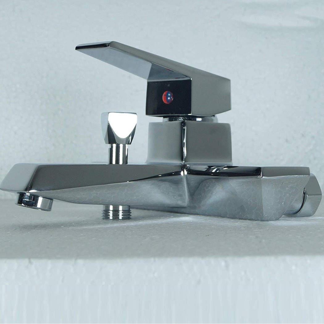 foto del prodotto trade shop - rubinetto miscelatore vasca cubico 52965 monocomando monoforo rubinetteria -