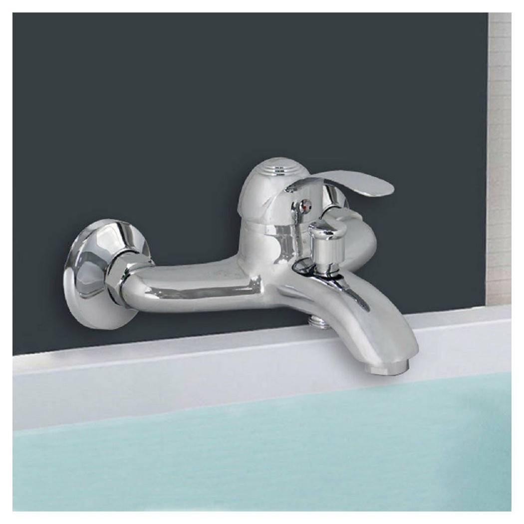 foto del prodotto trade shop rubinetto vasca a muro miscelatore doccia monocomando da bagno regolabile 52441a 