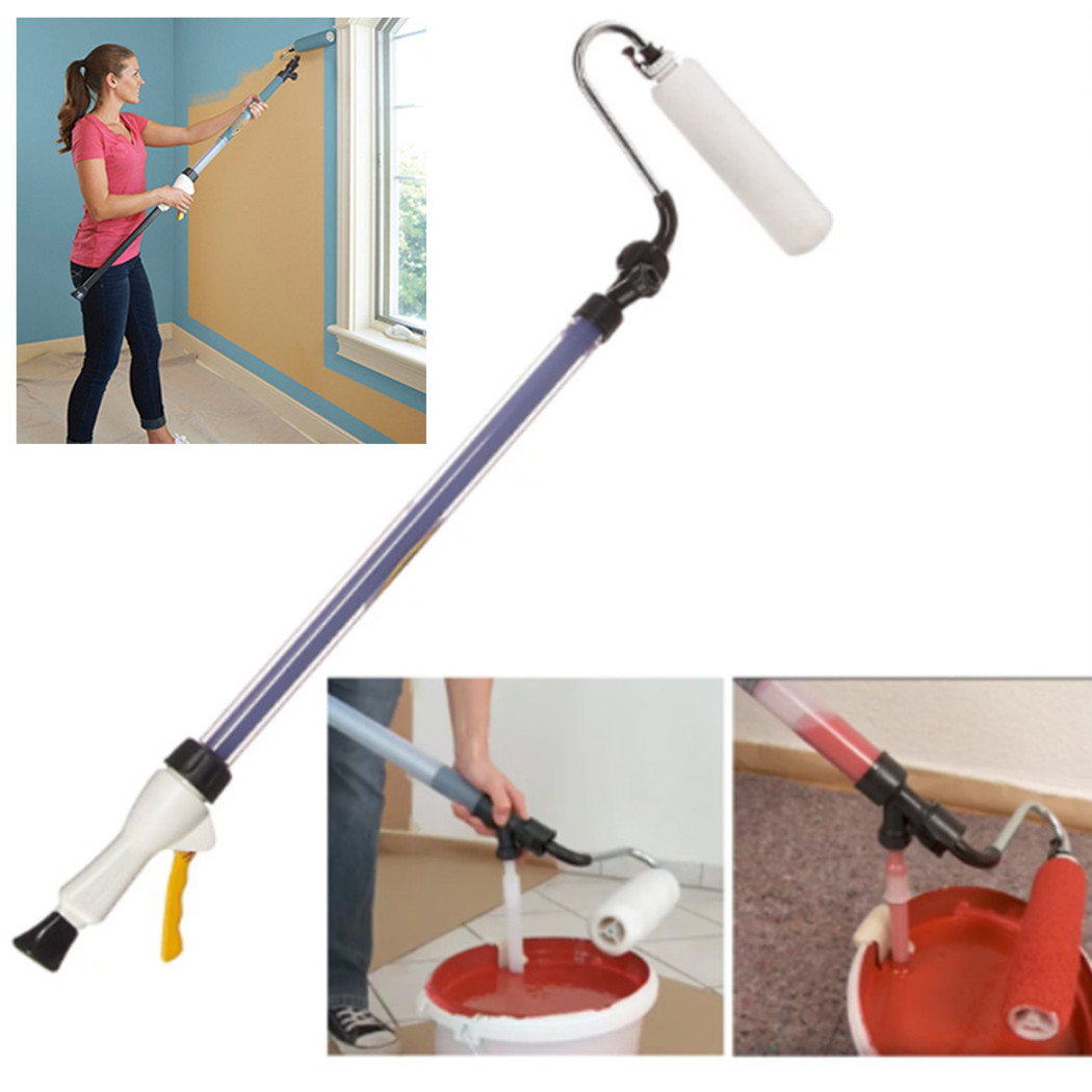 foto del prodotto trade shop rullo pittura con serbatoio ricaricabile antigoccia con manico telescopico 