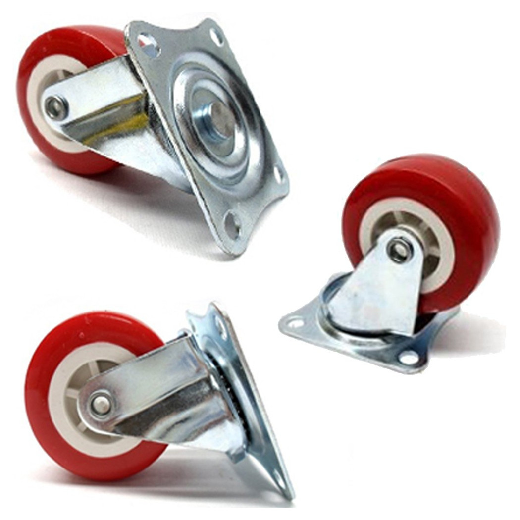 foto del prodotto trade shop ruota con piastra girevole per carrello sedia diametro 5cm 50 mm nucleo plastica 