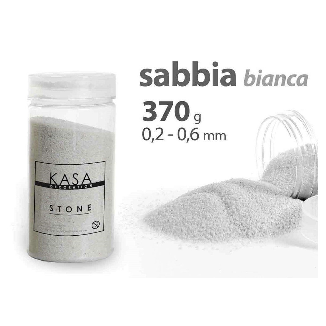 foto del prodotto trade shop - sabbia decorative vaso piante lavoretti decoupage 370gr bianca 0.2-0.6 mm 735622 -