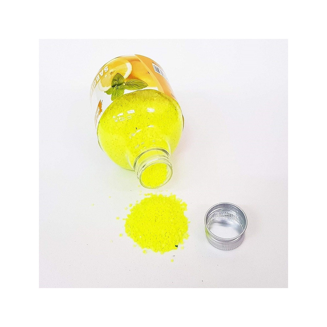 foto del prodotto trade shop sabbia profumata decorativa granulare 350gr giallo limone composizione centrotavola 