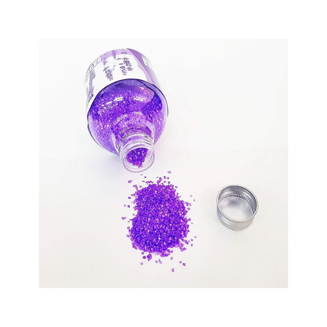 foto del prodotto trade shop sabbia profumata decorativa granulare 350gr lavanda viola composizione centrotavola 