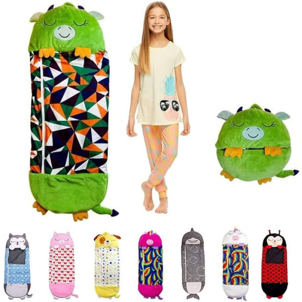 foto del prodotto trade shop sacco a pelo nanna per bambini da 2 a 6 anni in tessuto cotone 120x40 set asilo 