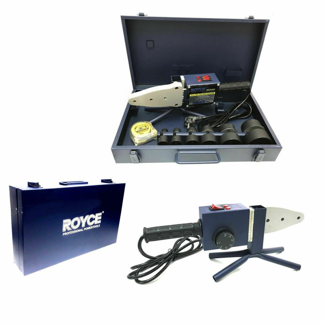 foto del prodotto trade shop saldatore polifusore 800w per saldatura tubi plastica pvc pvdf 6 matrici 