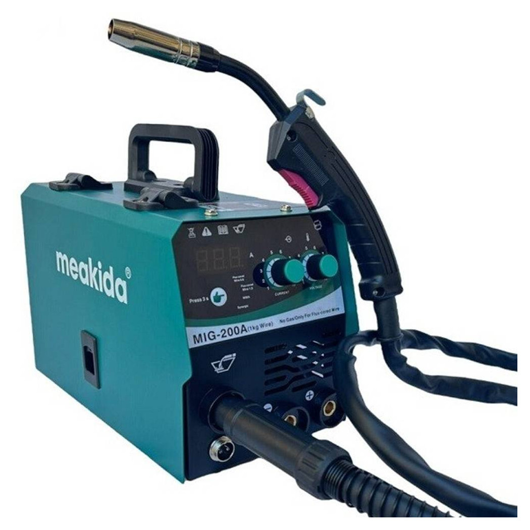 foto del prodotto trade shop saldatrice mig a filo continuo no gas 200 a mma elettrodo bobina mig 200a 