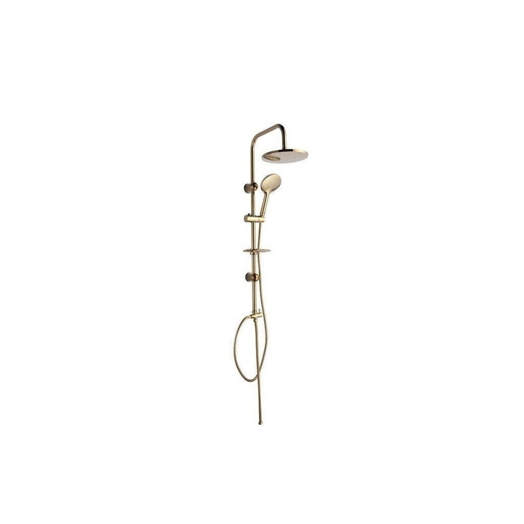 foto del prodotto trade shop saliscendi bagno colonna doccia miscelatore oro soffione rotondo doccetta 87306 