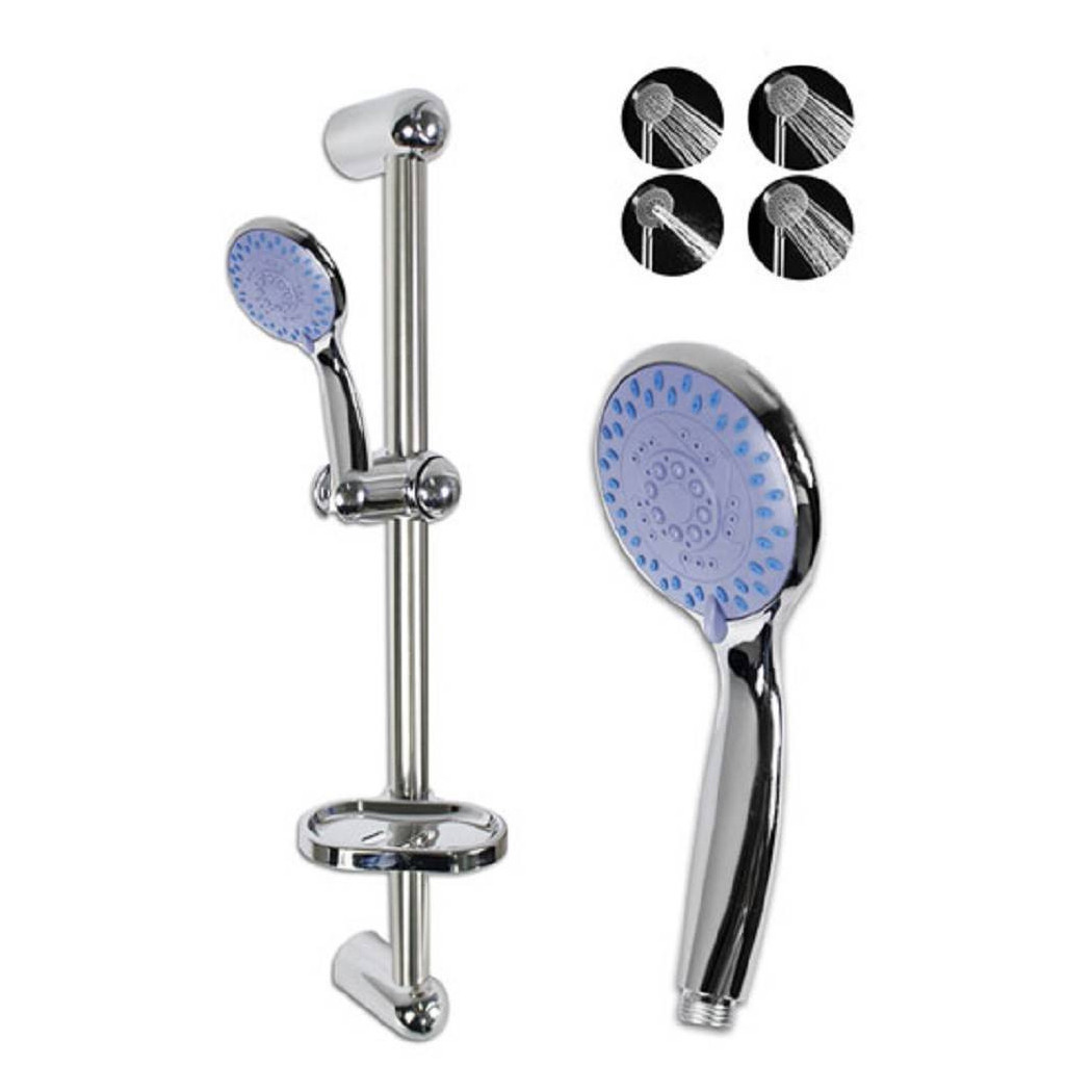 foto del prodotto trade shop saliscendi doccia bagno con portasapone e soffione doccetta multigetto blu 69134 2