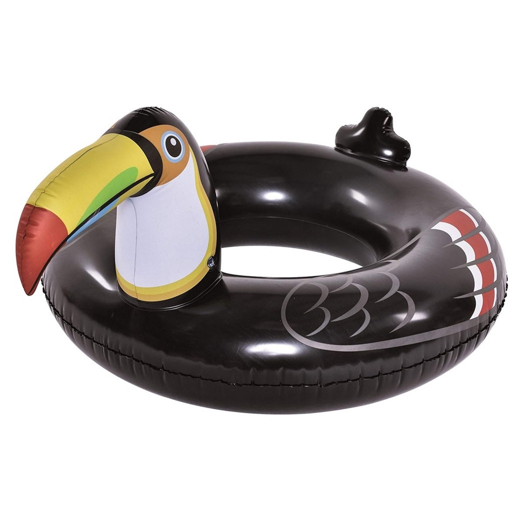 foto del prodotto trade shop salvagente ciambella gonfiabile a forma di tucano nero 132x105x60cm mare piscina 016141 