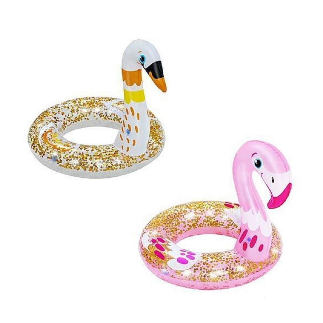 foto del prodotto trade shop salvagente gonfiabile 61cm per bambini shimmer n 39 float ciambella assortiti 36306 