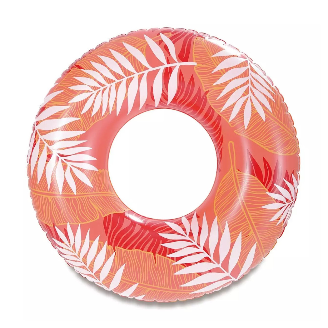 foto del prodotto trade shop salvagente gonfiabile anello galleggiante piscina tropicale rosso corallo 91cm 017549 